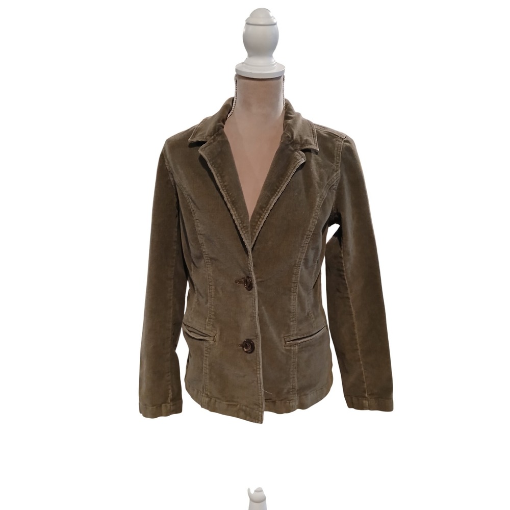 Vtg Y2k Faded Glory Womens Corduroy Blazer Stretch Size Medium Acamdemia Twee